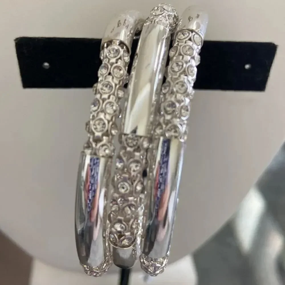 Napier NWOT 3 lawyered Silver color & Rhinestone stones